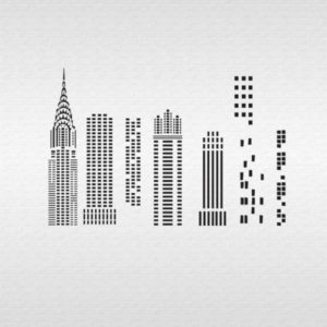 Super Hero Buildings Stencil
